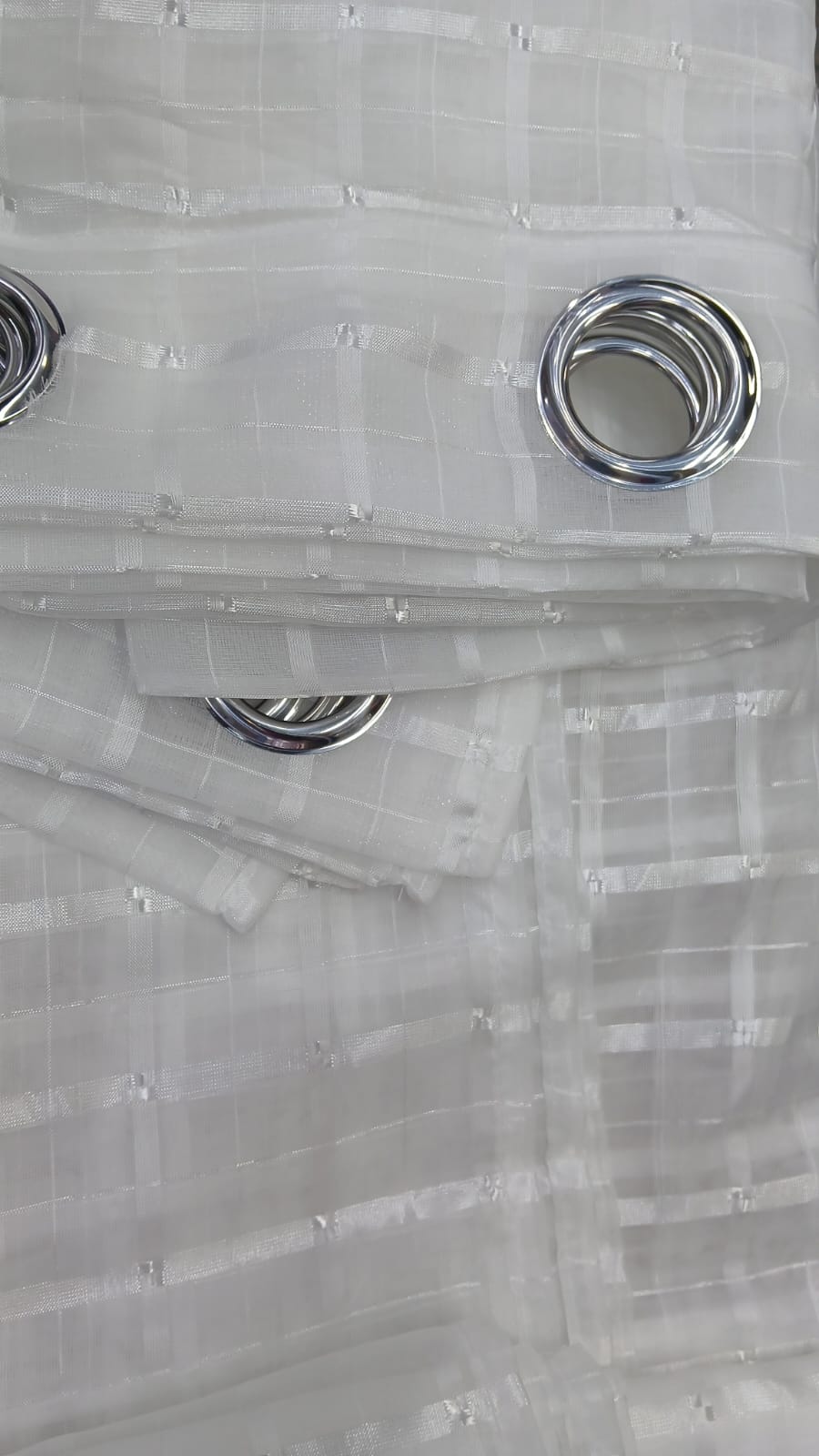 Juego de Velos con Argolla BLANCO con Cuadros