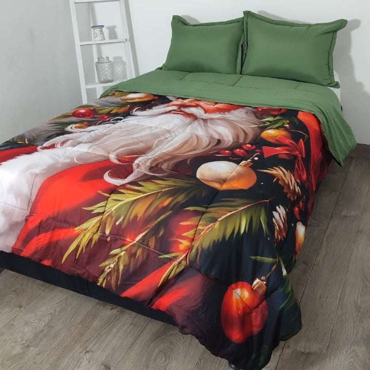 Acolchado Doble Faz Navideño ACONAV007 Cama Doble