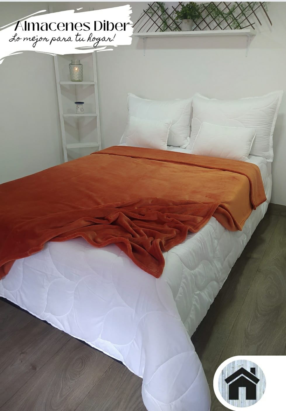 Cobija Flannel 1600 g Fondo Entero Terracota
