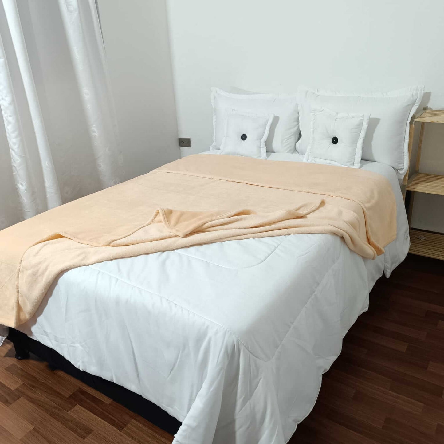 Cobija Flannel 1600 g Fondo Entero Naranja