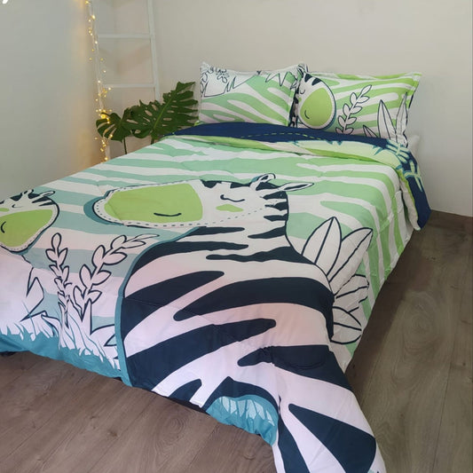Acolchado Infantil Doble Faz SUALK77 Cebra CAMA DOBLE (1.40x1.90)