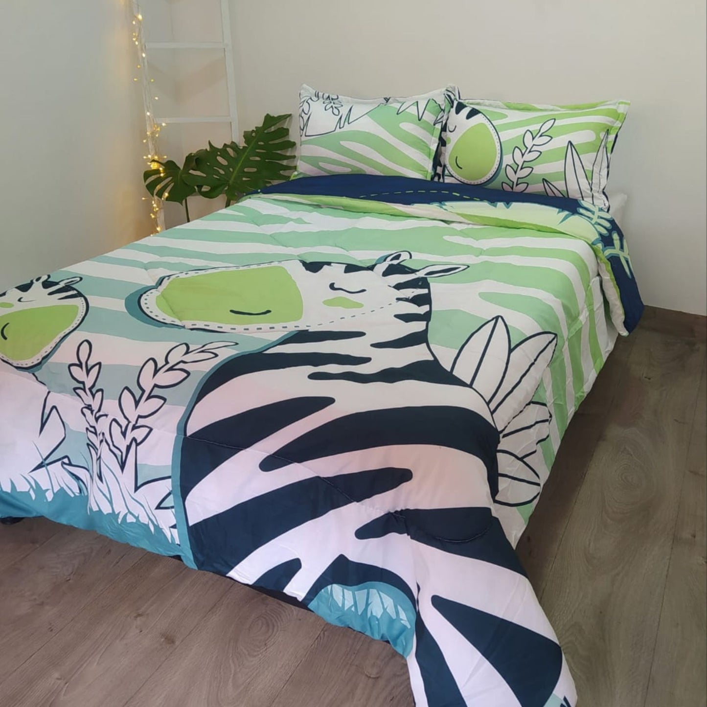 Acolchado Infantil Doble Faz SUALK77 Cebra CAMA SENCILLA (1.00x1.90)