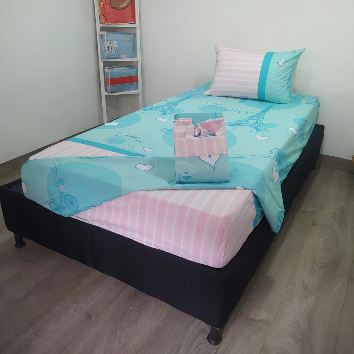 Combo de Sábanas con cortinas Cama sencilla 1.00 x 1.90 KITINF17