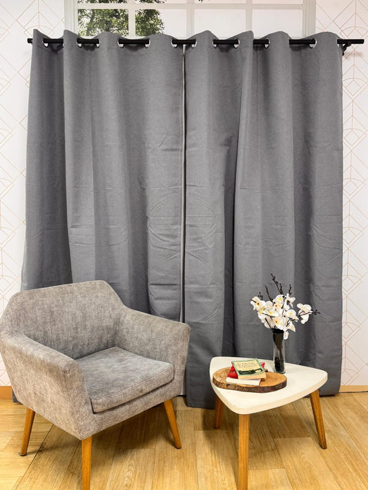 Cortinas 100% Black Out Anti Luz GRIS OSCURO (Sin PVC)