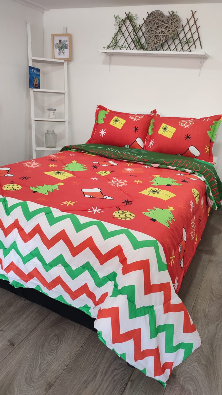 Acolchado Doble Faz  Navideño ACONAV002 Cama Doble