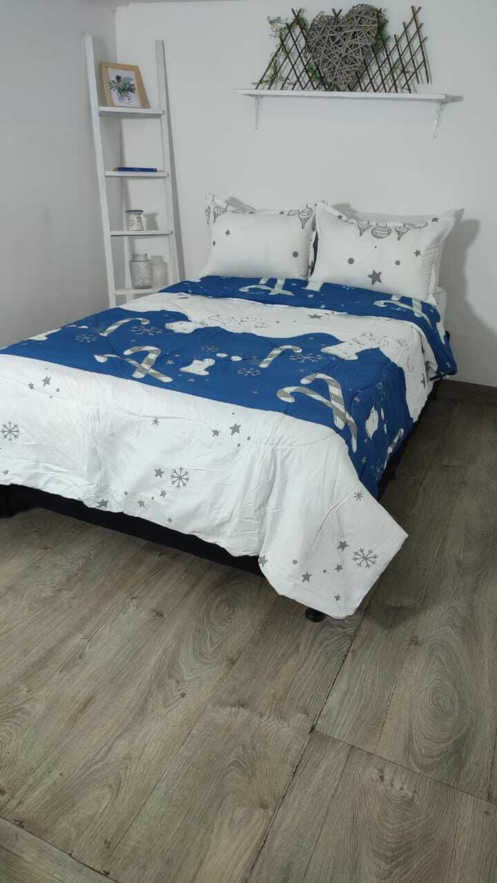 Acolchado Doble Faz  Navideño ACONAV003 Cama Doble