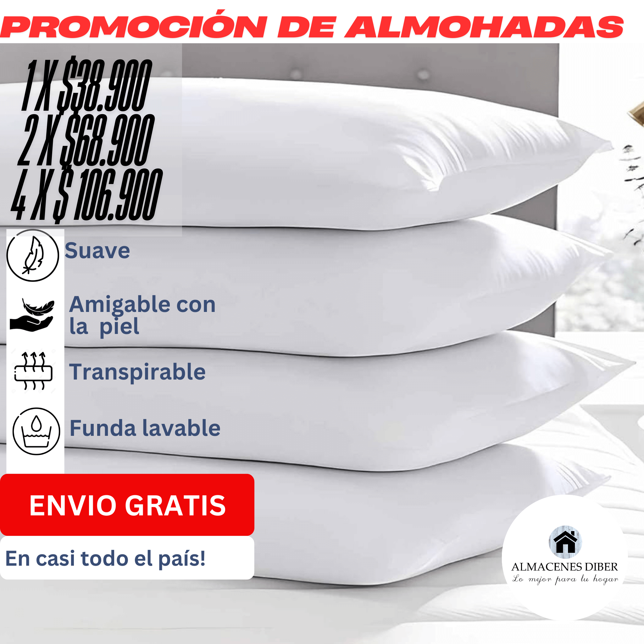 Almohada Fibra Siliconada