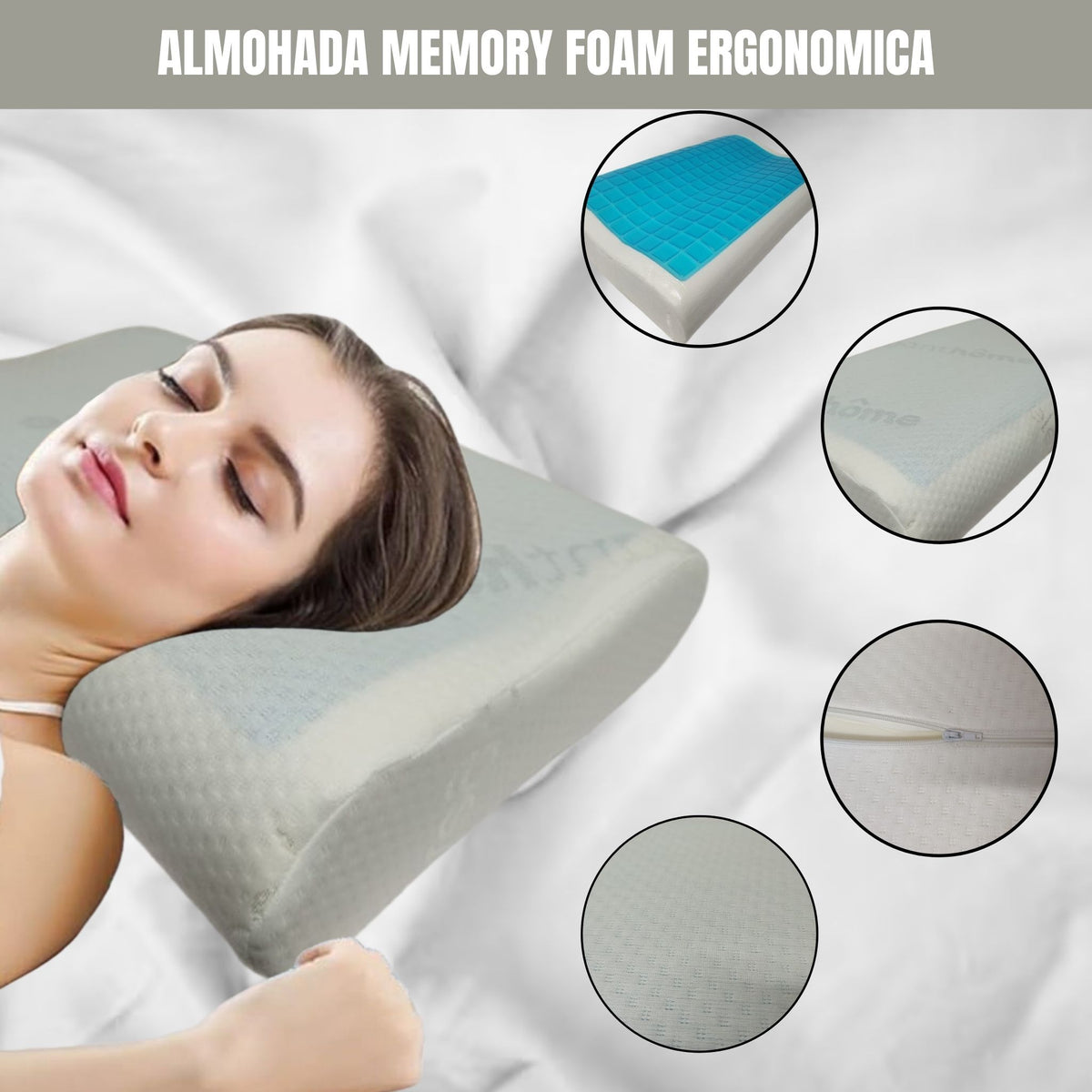 Almohada Memory Foam Ergonómica Elegant