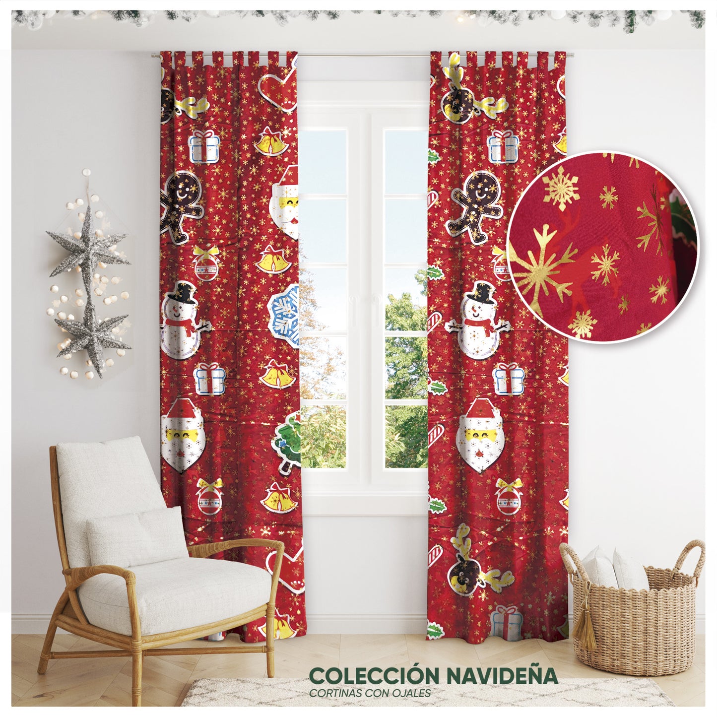 Cortina Navideña en Microfibra CORNAVMI0001