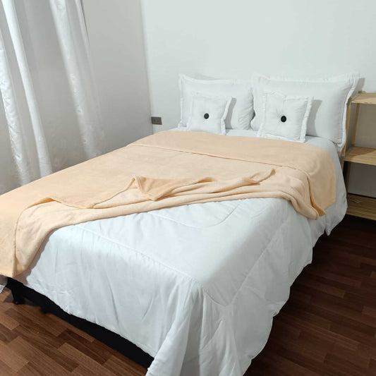 Cobija Flannel 1600 g Fondo Entero Naranja