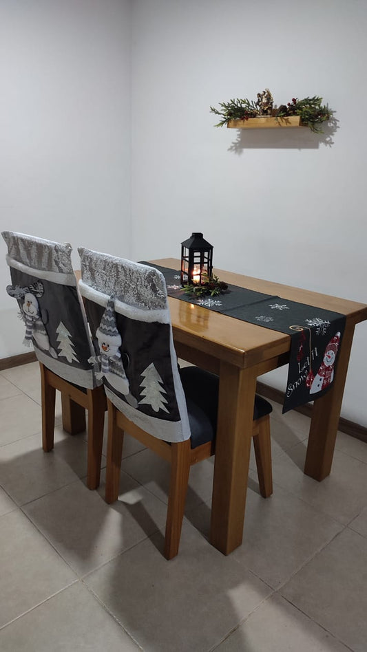 COMBO COMEDOR NAVIDEÑO GRIS OSCURO