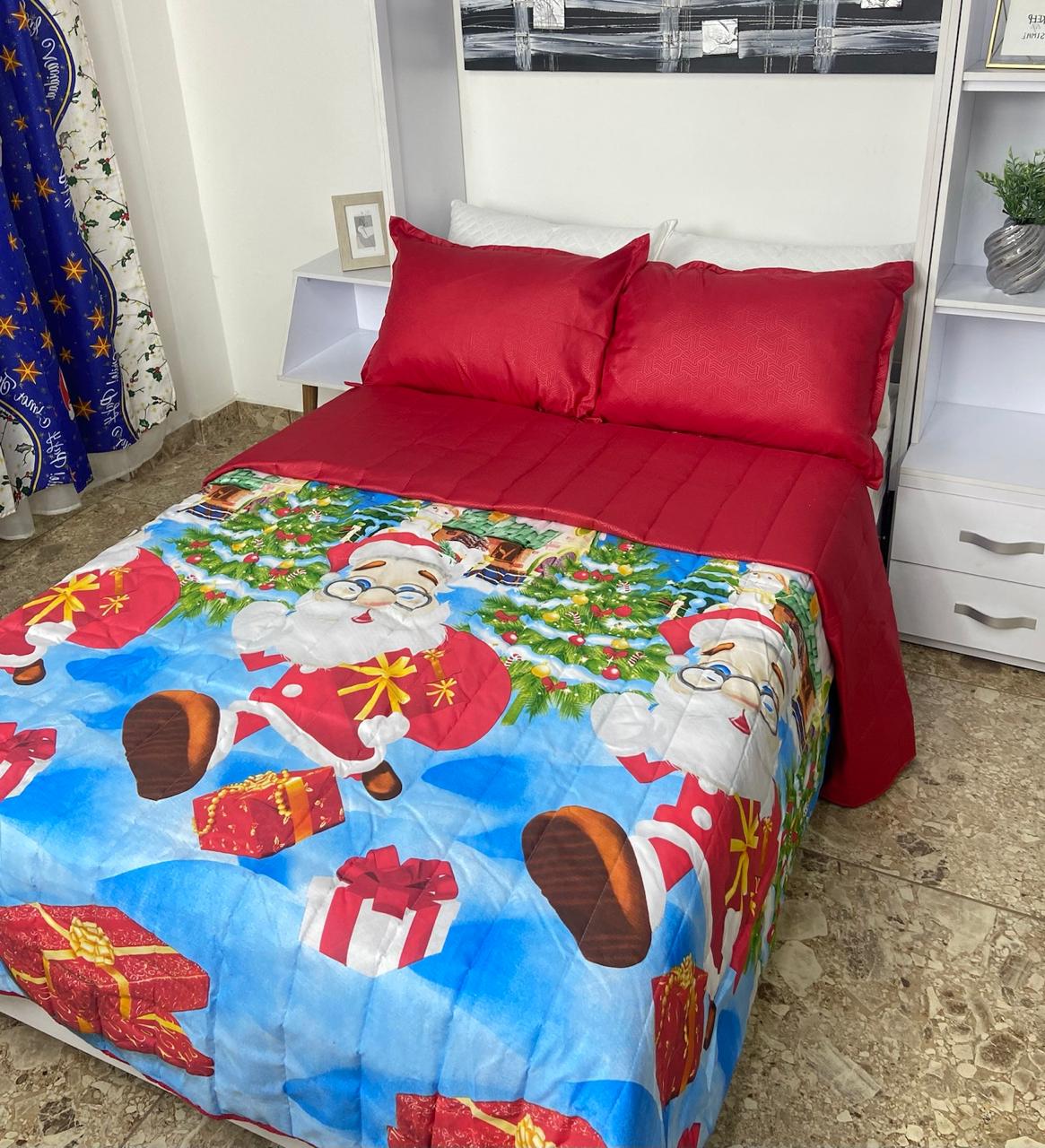 Colcha Termosellada Doble Faz  Navideño Cama Doble (1.40 x 1.90) DFCOL025