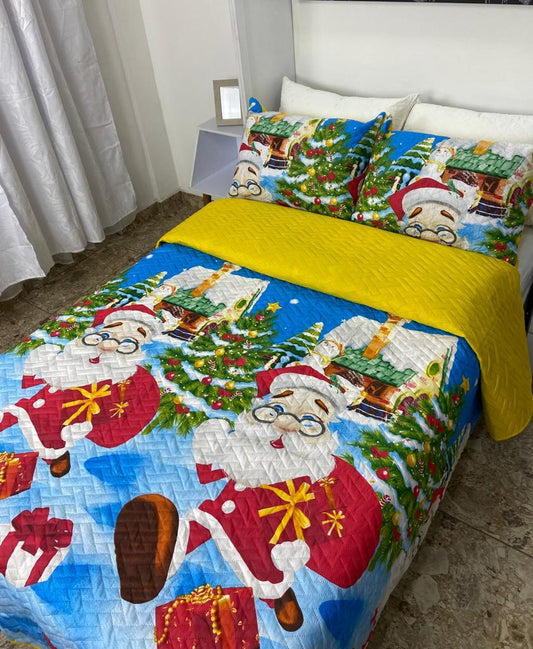 Colcha Termosellada Doble Faz  Navideño Cama Doble (1.40 x 1.90) DFCOL028