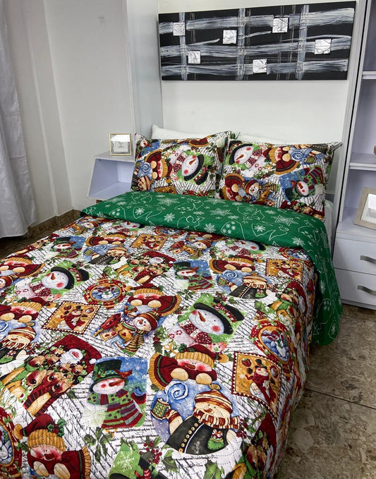 Colcha Termosellada Doble Faz  Navideño Cama Doble (1.40 x 1.90) DFCOL033