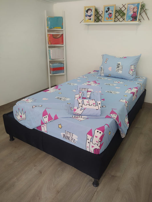 Combo de Sábanas con cortinas Cama sencilla 1.00 x 1.90 KITINF31