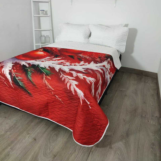 Colcha Termosellada Doble Faz  Navideño PASNAV05 Cama Doble (1.40x1.90)