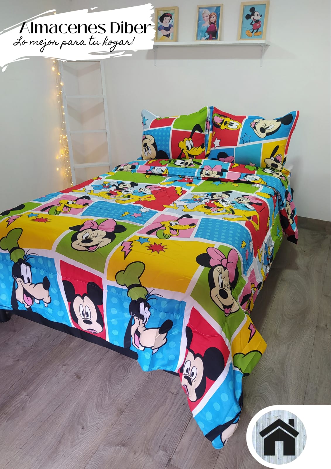 Acolchado Infantil Doble Faz SUALK53 Disney Personajes CAMA DOBLE (1.40X1.90)