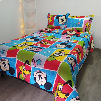 Acolchado Infantil Doble Faz SUALK55 Personajes  Disney CAMA SENCILLA (1.00X1.90)