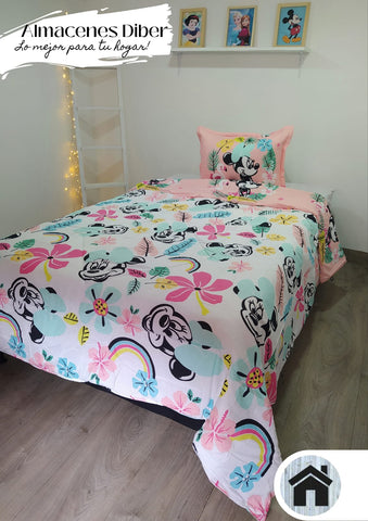 Acolchado Infantil Doble Faz SUALK66 Minnie CAMA SENCILLA (1.00X1.90)