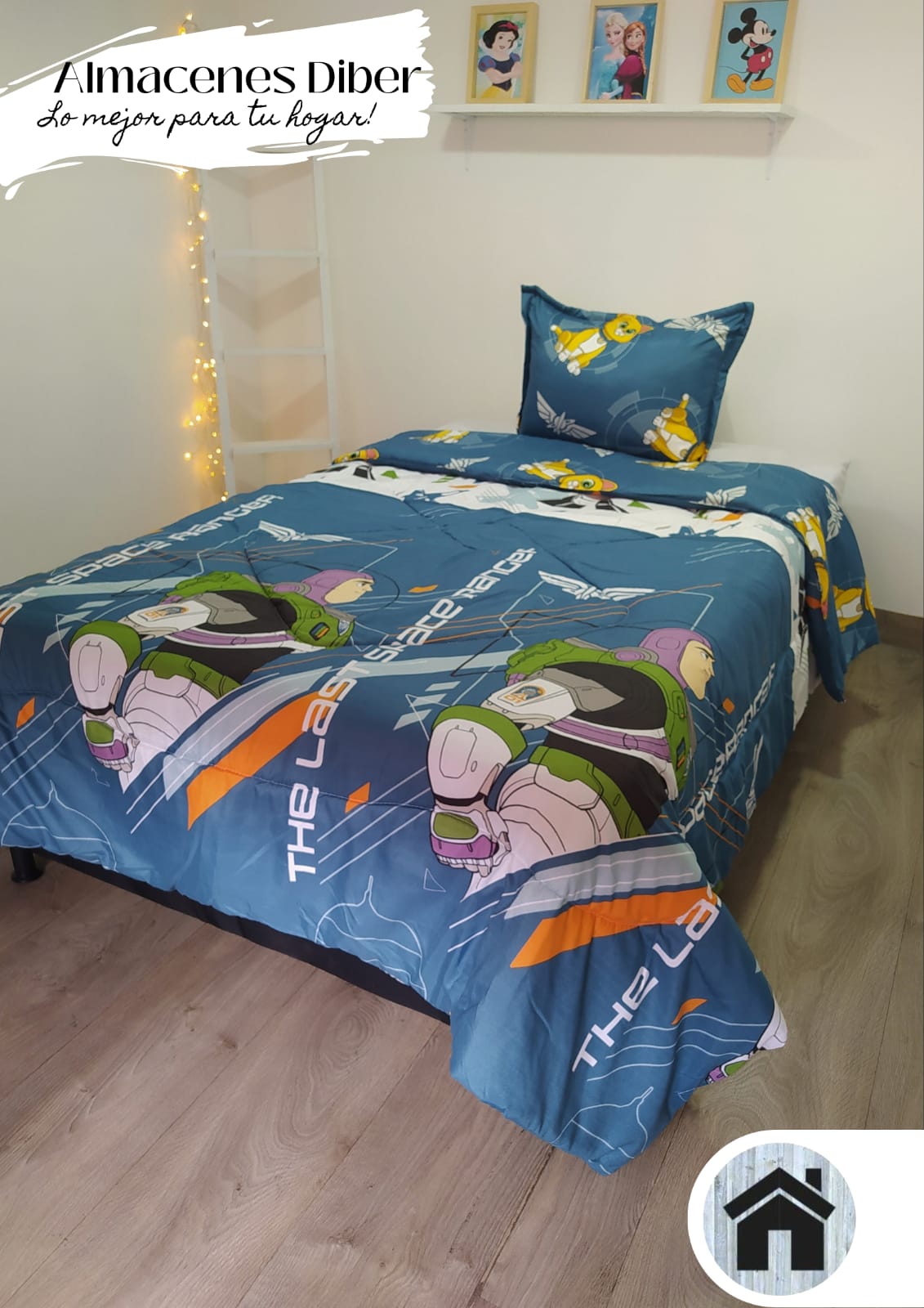 Acolchado Infantil Doble Faz SUALK71 Buzz Lightyear CAMA SENCILLA (1.00x1.90)