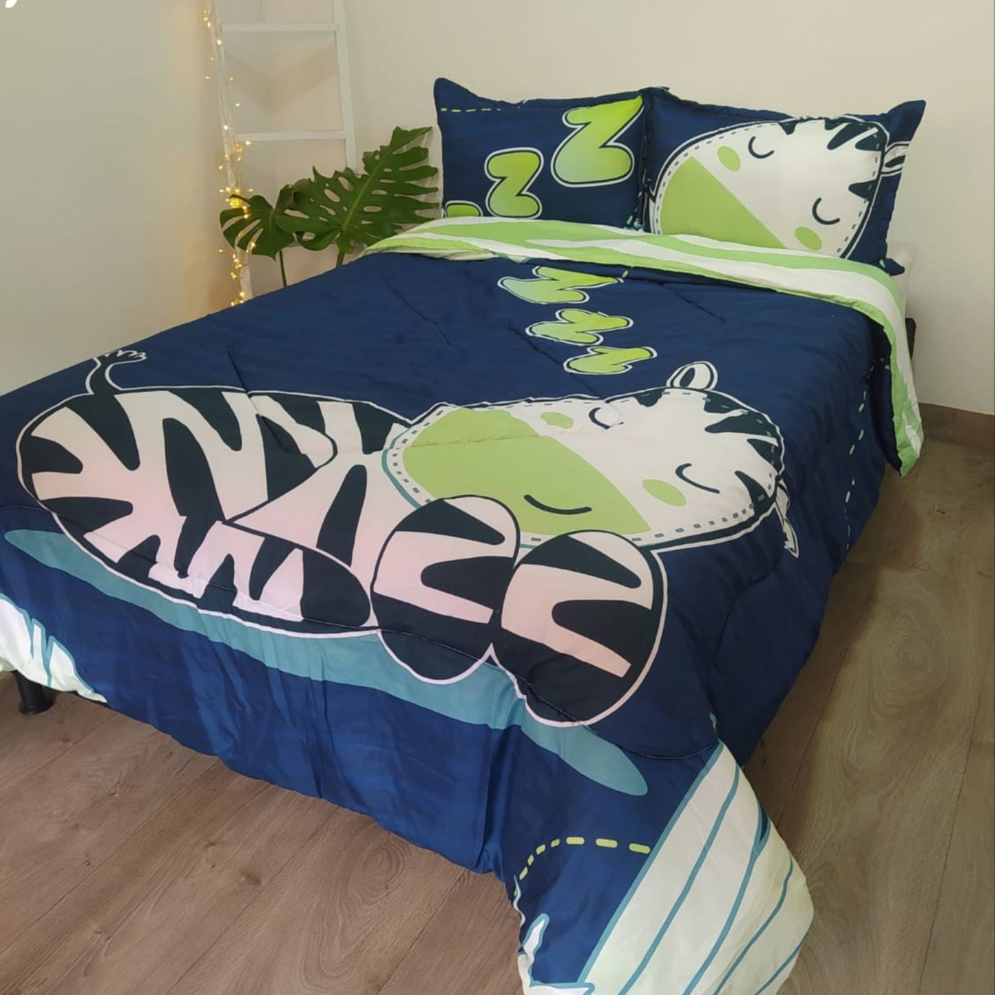 Acolchado Infantil Doble Faz SUALK77 Cebra CAMA SENCILLA (1.00x1.90)