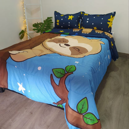 Acolchado Infantil Doble Faz SUALK79 Oso Perezoso CAMA DOBLE (1.40x1.90)