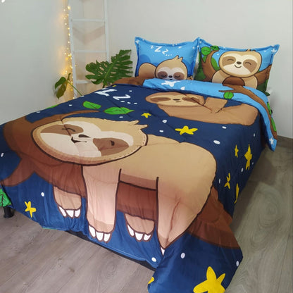 Acolchado Infantil Doble Faz SUALK79 Oso Perezoso CAMA DOBLE (1.40x1.90)