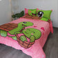 Acolchado Infantil Doble Faz SUALK82 Tortugas CAMA DOBLE (1.40x1.90)