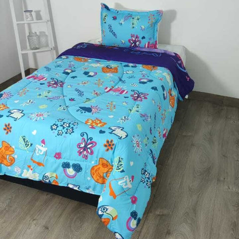 Acolchado Infantil Doble Faz SUALK88 Encanto CAMA SENCILLA (1.00x1.90)