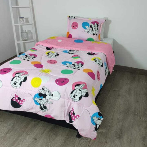 Acolchado Infantil Doble Faz SUALK89 Minnie CAMA SENCILLA (1.00x1.90)