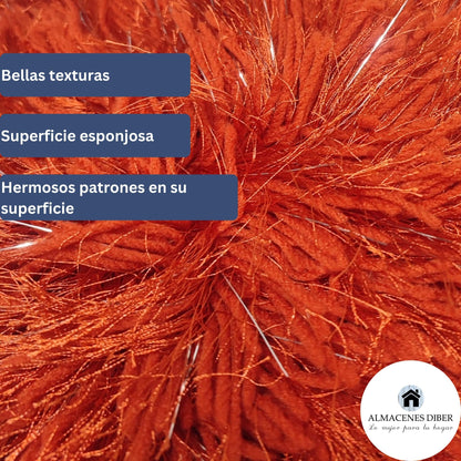 Forro de Cojín de Lujo Naranja Peludo