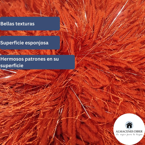 Forro de Cojín de Lujo Naranja Peludo
