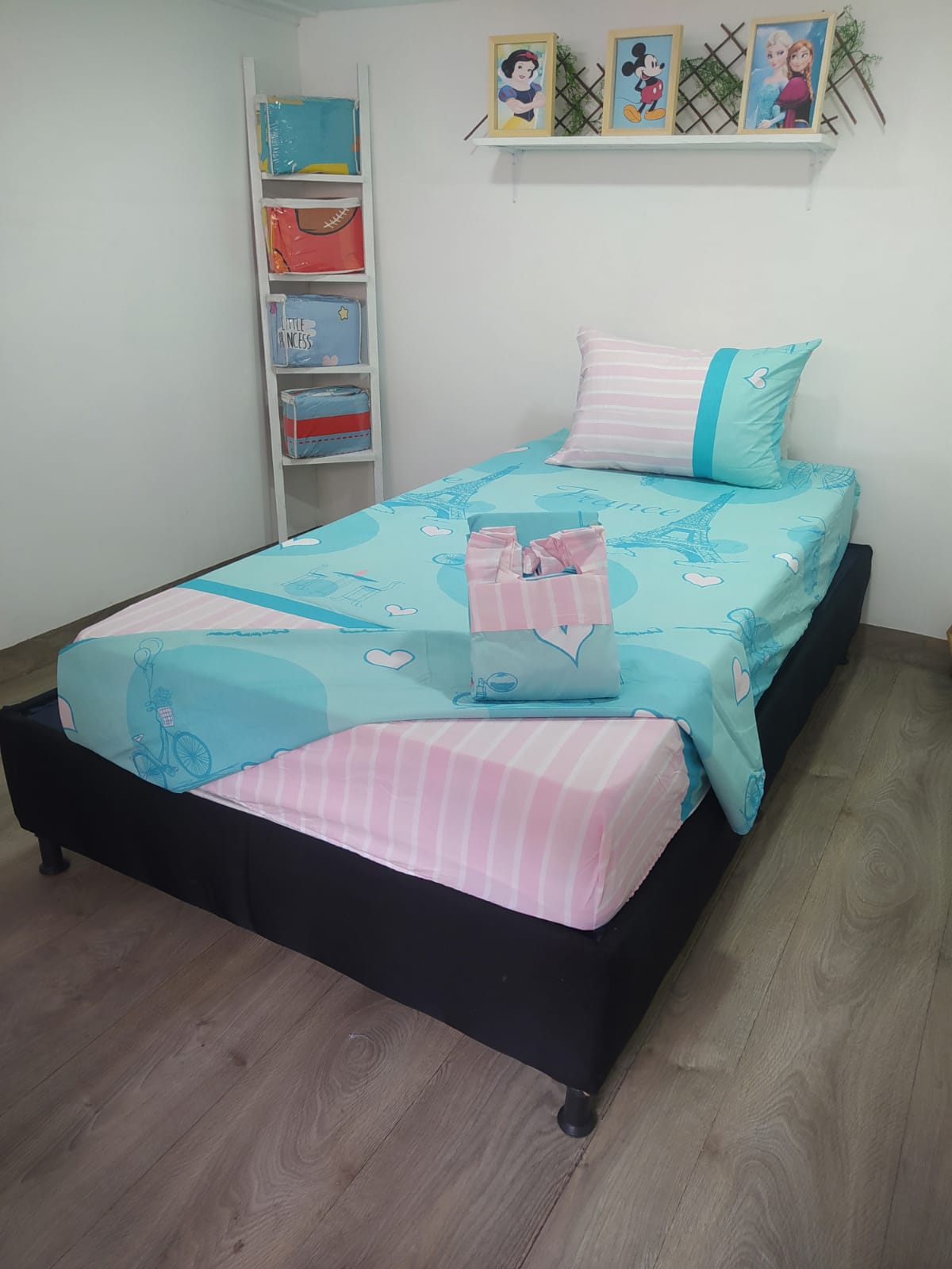 Combo de Sábanas con cortinas Cama sencilla 1.00 x 1.90 KITINF17