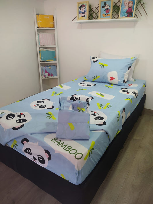 Combo de Sábanas con cortinas Cama sencilla 1.00 x 1.90 KITINF24