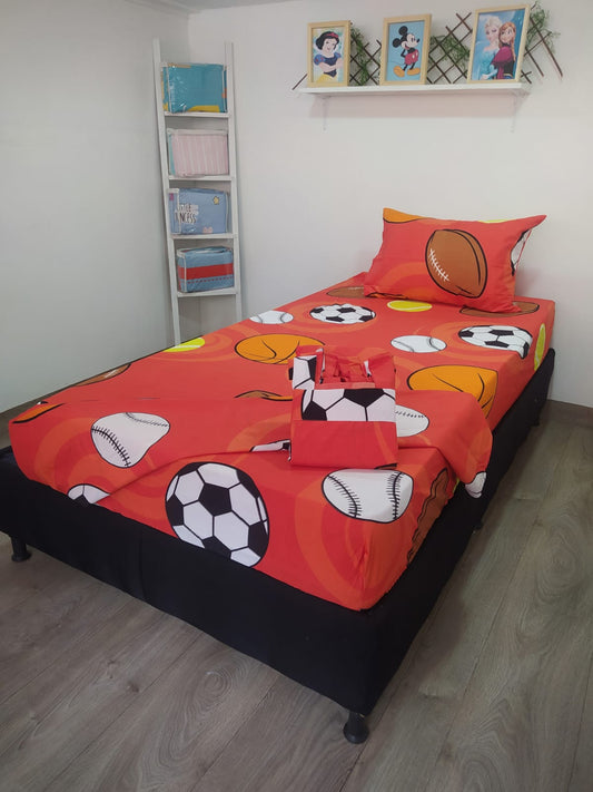 Combo de Sábanas con cortinas Cama sencilla 1.00 x 1.90 KITINF27